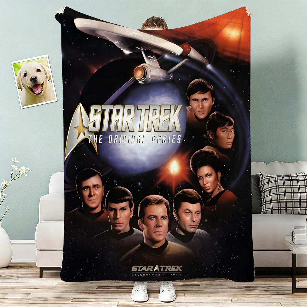 Star Trek Throw Lightweight 240g Flannel Blanket Soft Skin-friendly for Summer Cooling