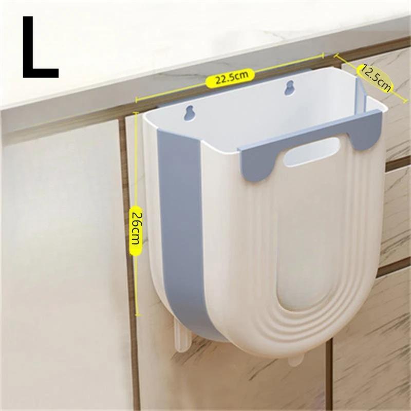 S/L Kitchen Folding Hanging Trash Can Home Bathroom Cabinet Wall Mounted Trash Can Kitchen Accessories DROPSHIPPING
