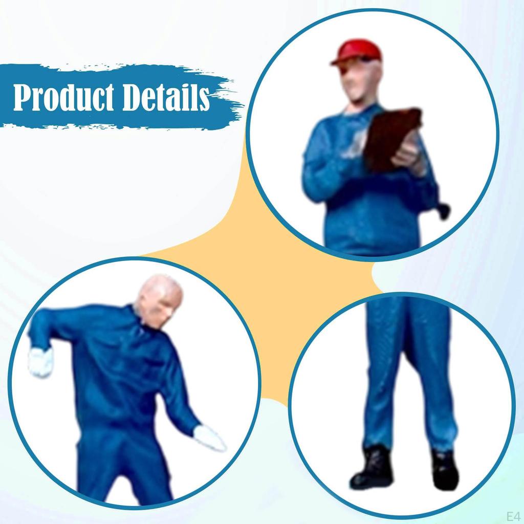 1/64 Repairman Figure Handpainted DIY Layout Scenery Accs Character Mini People Model Desktop