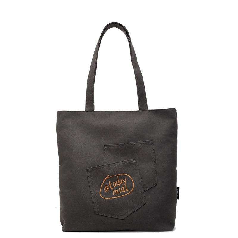 Canvas bag women's large-capacity new summer versatile simple shoulder bag casual college student tote bag