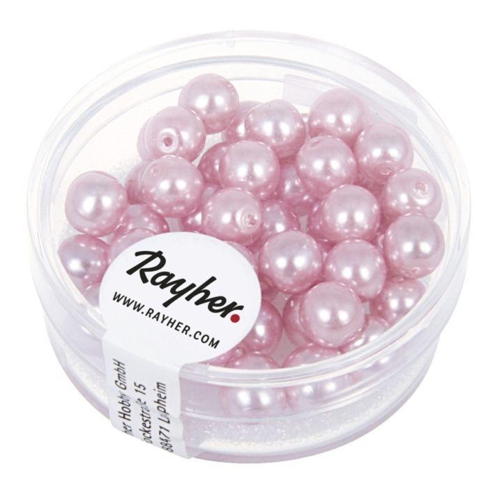 Renaissance Perles en verre , 6mm boîte 45pces, orchidée