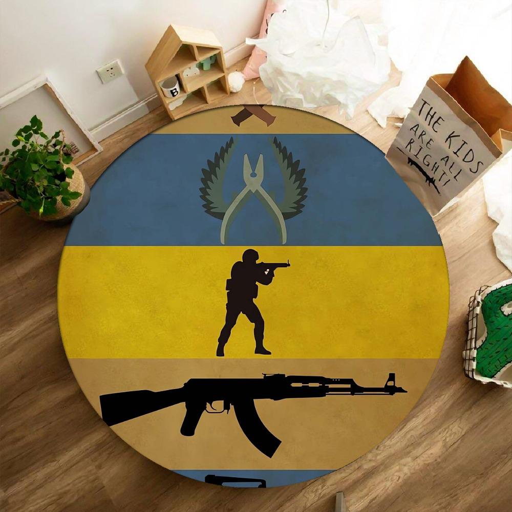 Military round Area Rug Non-Slip Washable Soft Circle Carpet for Living Room Bedroom Home Decor