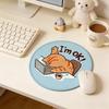 Cute Cat-themed Mouse Pad, Square & Round Available, Non-slip Rubber Base with Stitched Edge for Office and Gaming.
