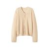 Pure Cashmere V-Neck Cardigan: Women's Autumn/Winter Elegant Long Sleeve Buttoned Knit Sweater