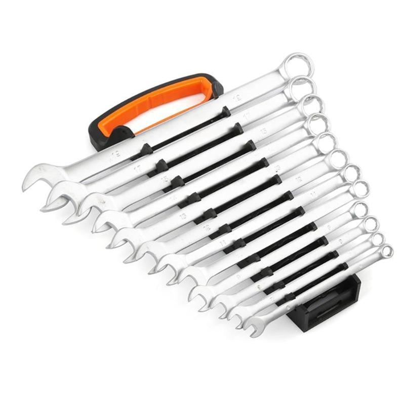 Multi Slots Ratchet Wrench Storage Rack Pliers Spanner Tool Organizers Plastic Rail Tray for Garage and Workshop Use