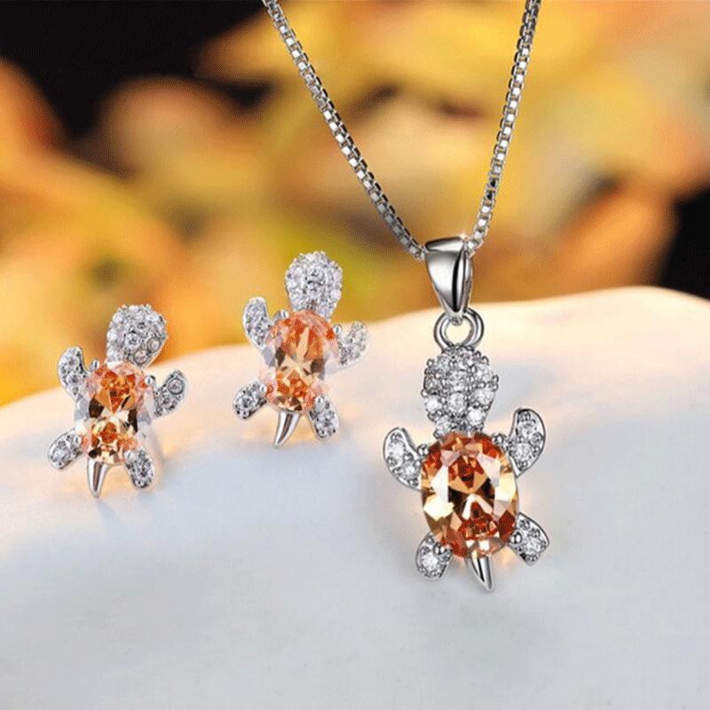 

European & American Fashion Women s Turtle Earrings & Necklace Set - Animal Series Jewelry