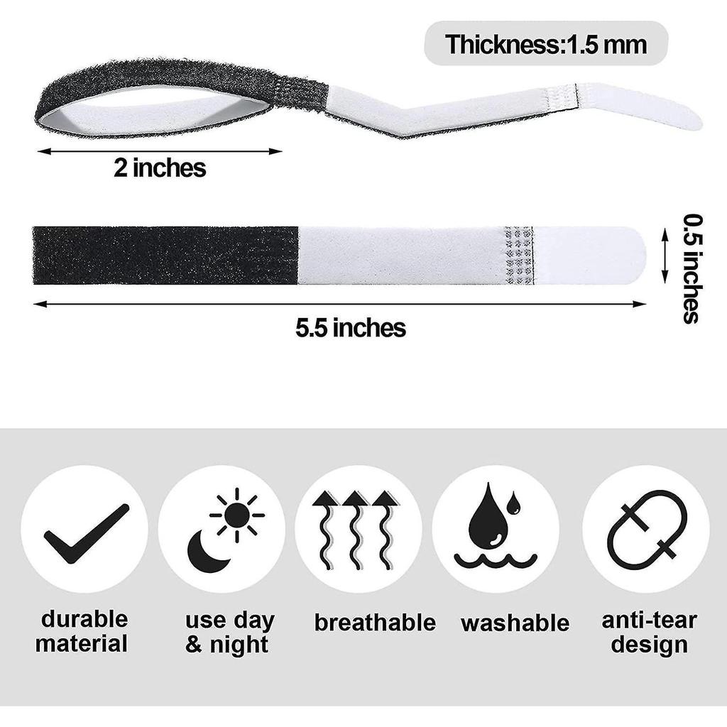 10pcs Buddy Tape Finger Straps No Slip Hook Loop Finger Splints, Reusable Fabric Buddy Wraps For Broken Toes Tw