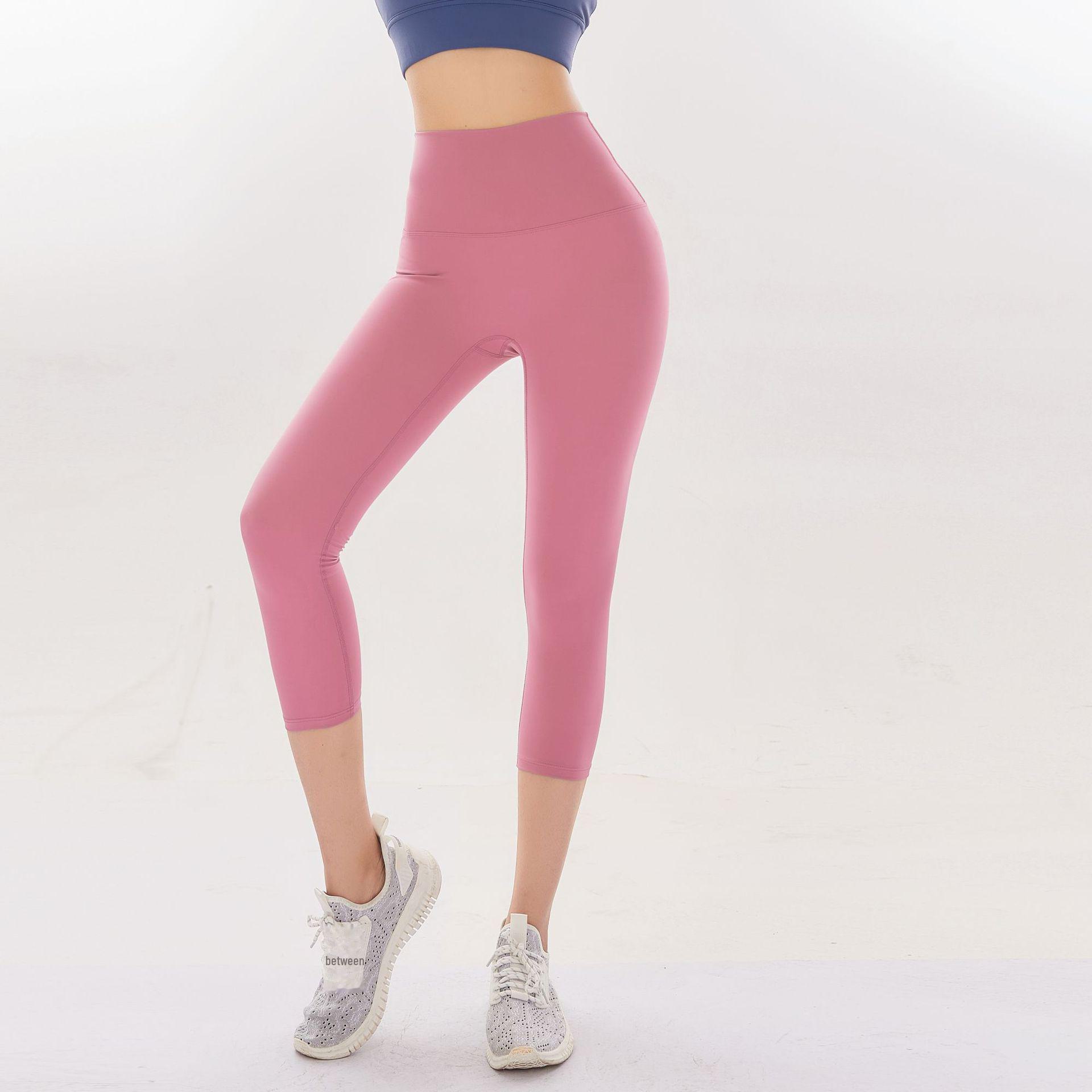 

Жіночі крос-кордонні спортивні легінси: Приталені, штани для йоги з ефектом «персика», довжина 7/8 M