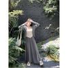 2025 Spring/Autumn Stylish Spliced Two-Piece Top & Long Skirt Set for Women