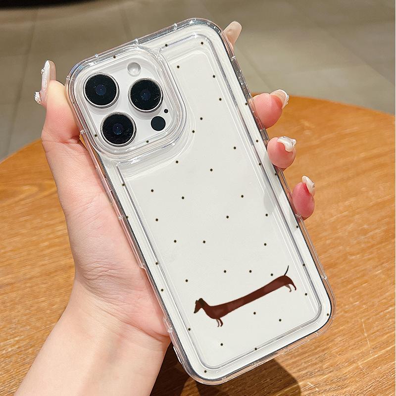 Air Cushion Transparent Cute Dachshund Pattern TPU Case for Xiaomi 13T 12T 14 13 POCO X6 X3 F5 Pro MI 11 Lite 5G NE Couqe Cover