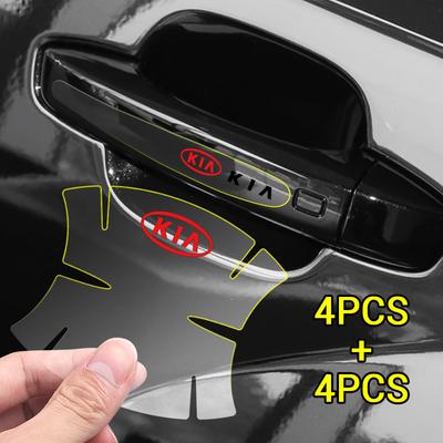 4/8Pcs Transparent Car Door Handle Protective Film Stickers For Sportage Niro Rio Ceed Cerato Soul K6 Sorento Picanto Optima