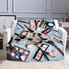 Makeup Products and Brushes Design Patterned flannel blanket perfect for the bedroom living room, sofa, or a little nap