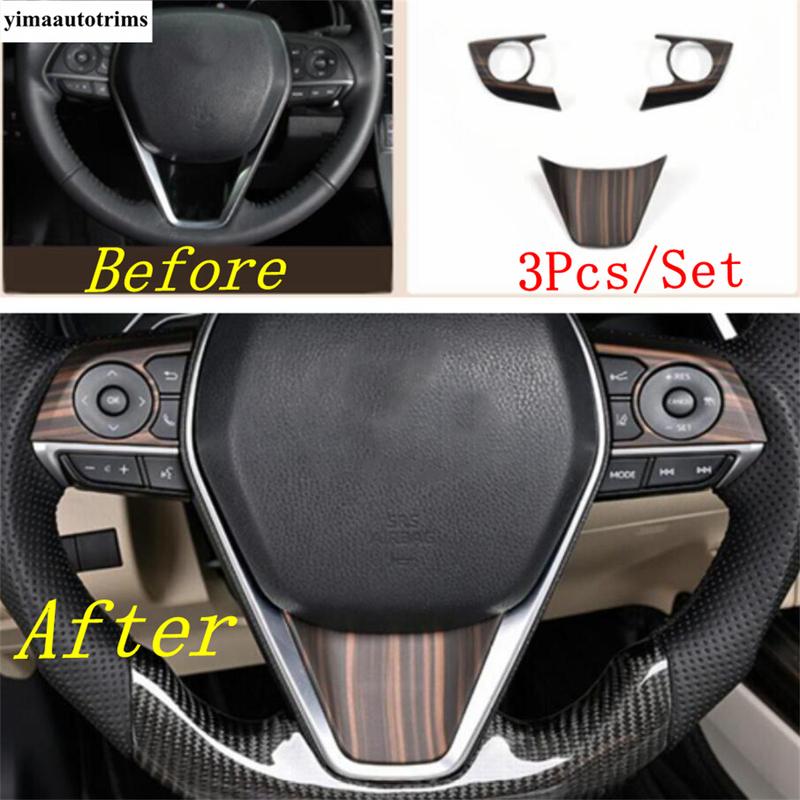 Steering Wheel Button Frame Decoration Cover Trim For Toyota Venza / Harrier - 2024 Red / Carbon Fiber Accessories Interior