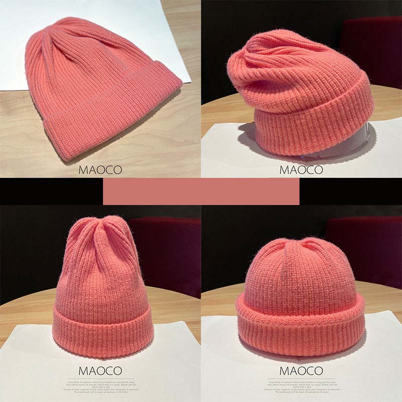 Dámská zimní tlustá teplá umělá králičí kožešina elastická pletací čepice Krásná čepice s čepicí