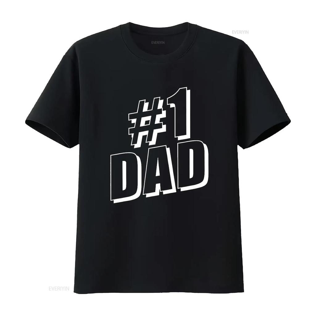 1 Dad Number One Father S Day T Shirt Vintage Washed Streetwear Designer Clothes Soft Unisex Comfortable Top For Everyday Wear