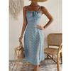 Colorful pullover sleeveless suspender ladies dress, elegant and versatile women's long skirt for beach vacation
