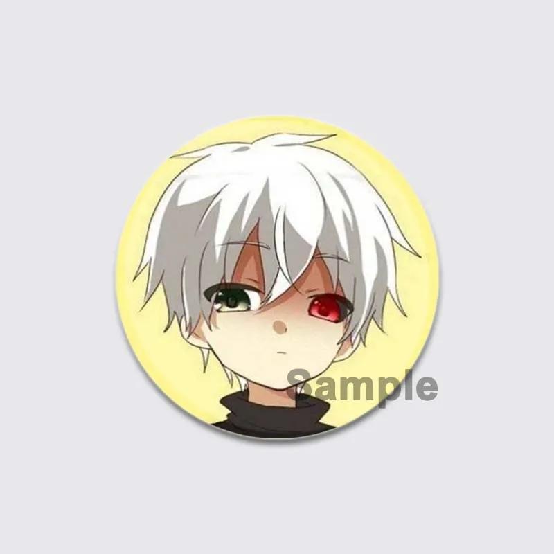 32/44/58mm Fashion Accessorie Anime Tokyo Ghoul Pin Handmade Cartoon Kaneki Ken Brooche for Backpack Cothes Collection Badge Hat Decoration