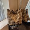 Borsa Tote Stampa Leopardo Grande Capacità Borsa a Spalla Casual Borsa a Mano Quotidiana per Donne