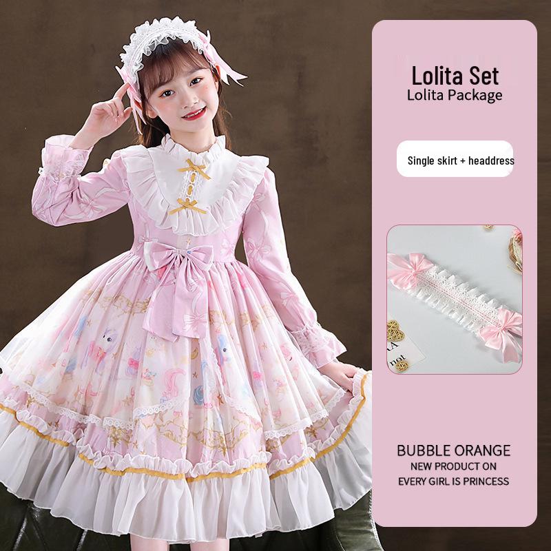 Lolita Princess Long Sleeve Birthday Dress for Girls - 2026 Spring Collection