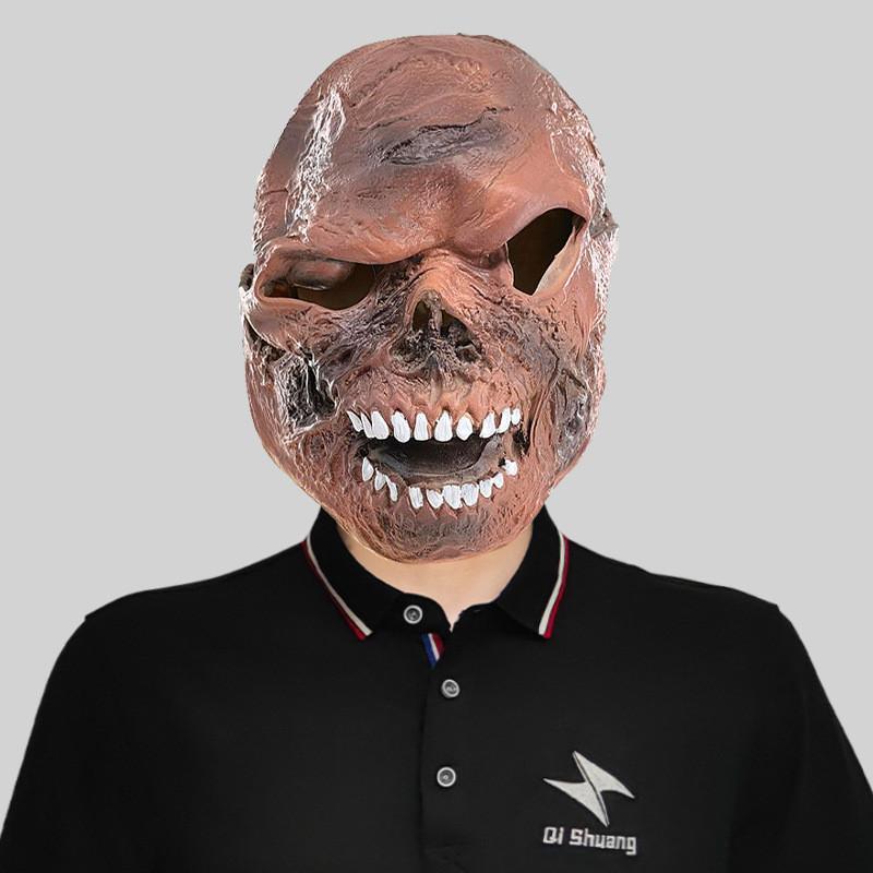 Realistic Skeleton Head Latex Mask And Creepy Costume Gloves For Halloween Events