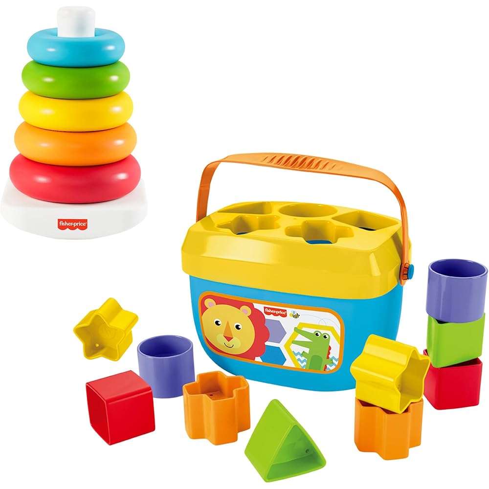 Fisher Price Yuralin Tower and First Blocks Set Educational Toy for Infants and Toddlers Multi-Color
