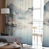 Landschaft Baum Aquarell Gardinen für Wohnzimmer Küche Fenster Vorhänge Schlafzimmer Tüll Voile Vorhänge