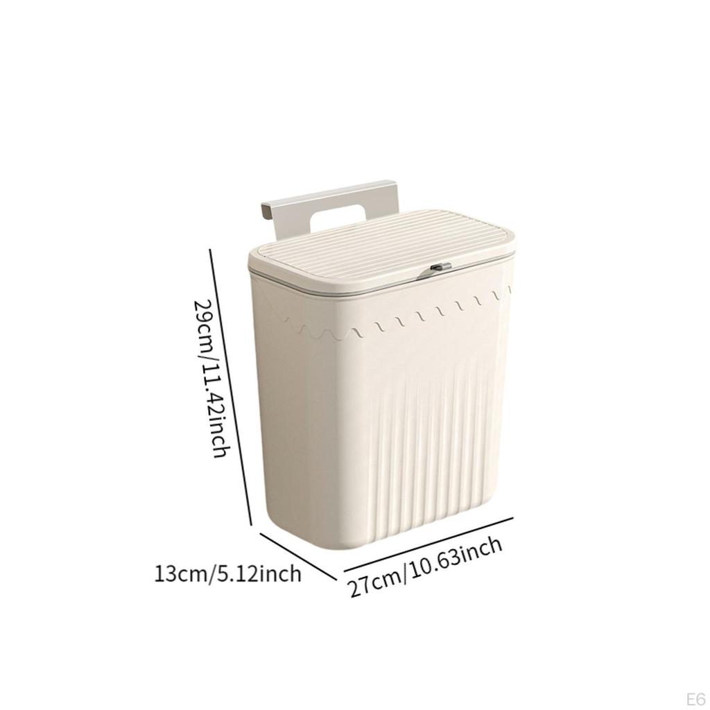 Kitchen Compost Bin Hanging Bathroom Trash Can with Lid, for Home, Office