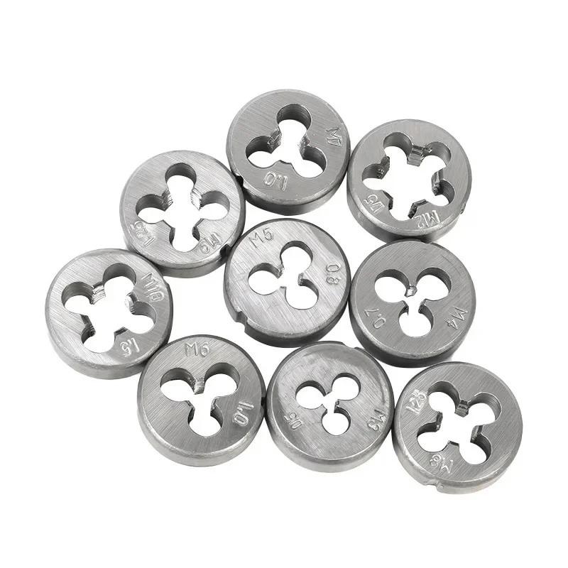 Set di Maschi e Filiere Manuali 12/20 Pezzi M3-M12 Conico Dritto Strumenti di Foratura Portatili per Compiti di Foratura su Acciaio Inossidabile