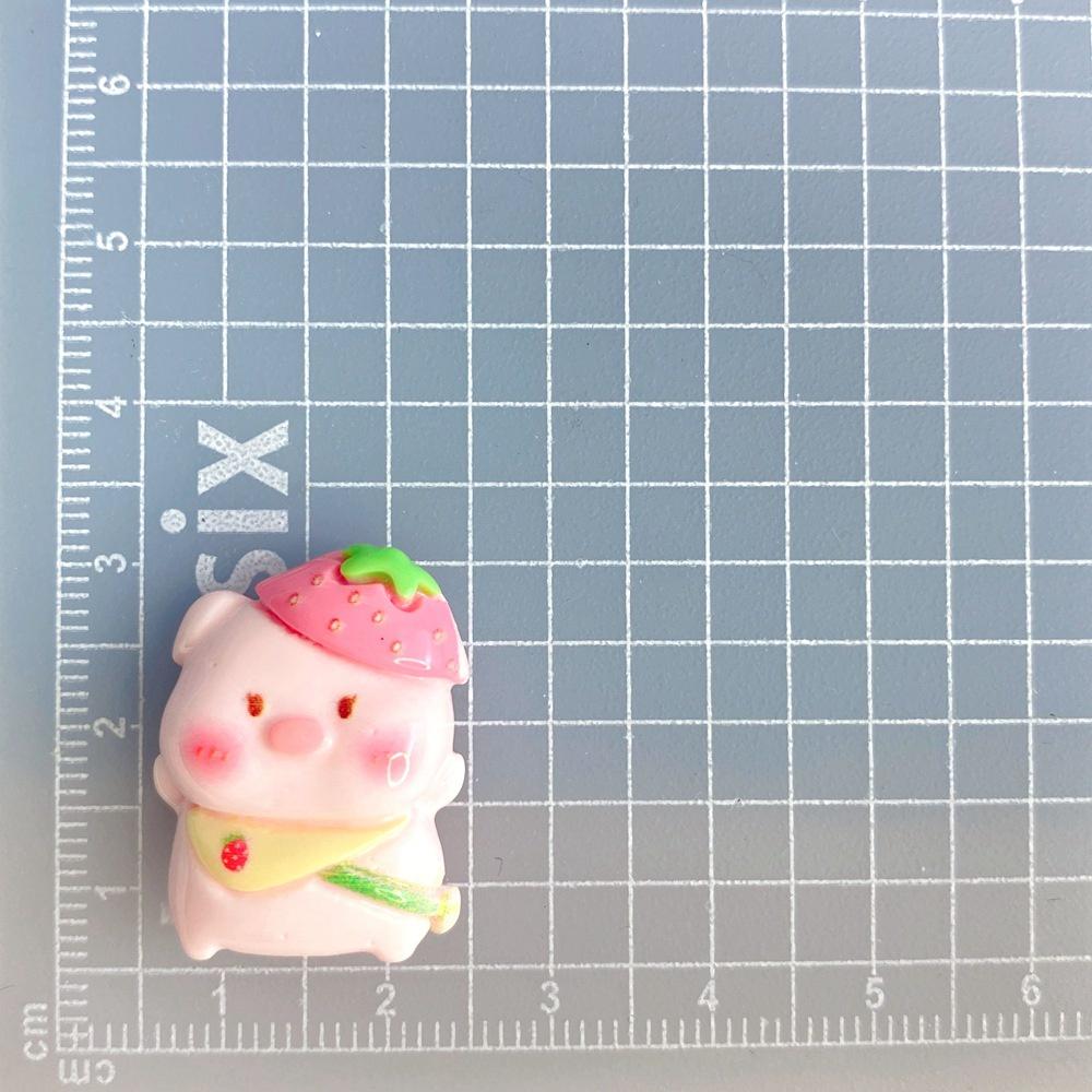 Shiny Strawberry Watermelon Pig Resin Accessories For Diy Jewelry