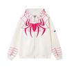 Spider-Man Embroidered Hooded Zip-Up Sweatshirt Unisex Oversized Thick Winter Pullover Cotton