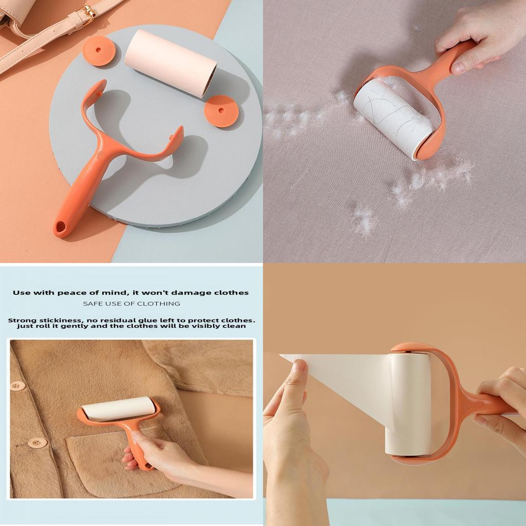 Modern Minimalist Lint Roller With Removable Sticky Sheets For Clothes Cleaning