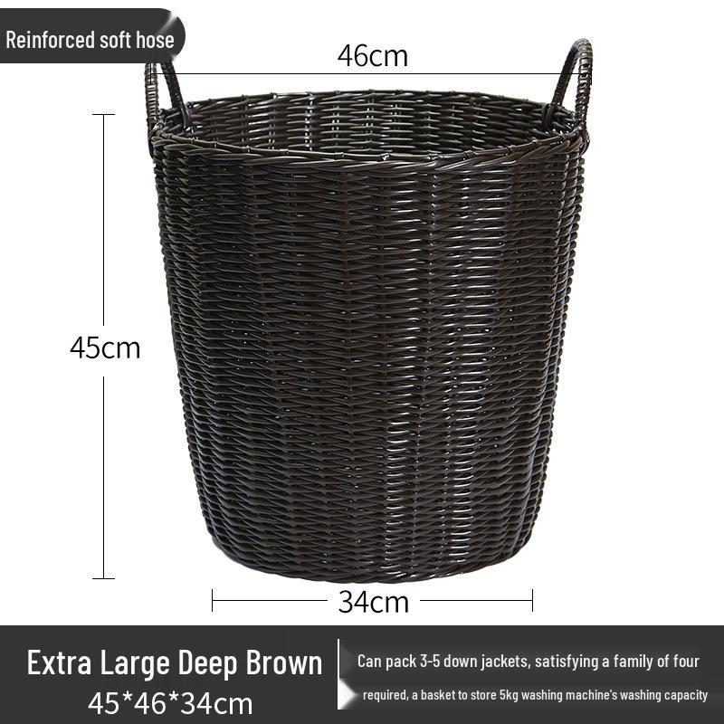 Lux Woven Rattan Laundry Basket - Elegant Clothes Storage Solution