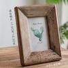 Rustic Retro Style Photo Frame For Tabletop Home Decoration, Handmade with Natural Brown Pine Wooden Picture Frame