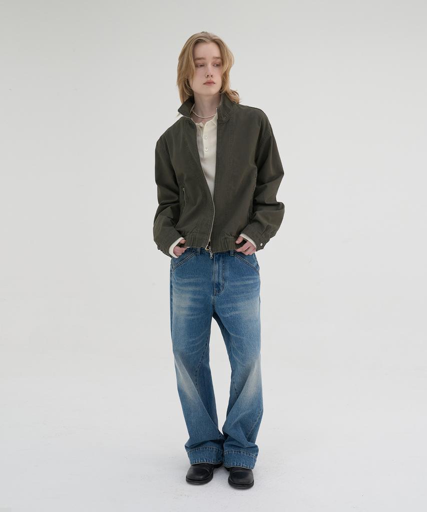 Knouun Stand Collar Jacket (Khaki)