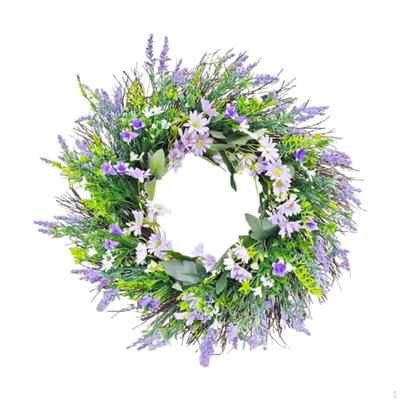 Künstliche Blume Lavendel Kranz Hängen Frühling Sommer Willkommen Girlande für Front Tür Party