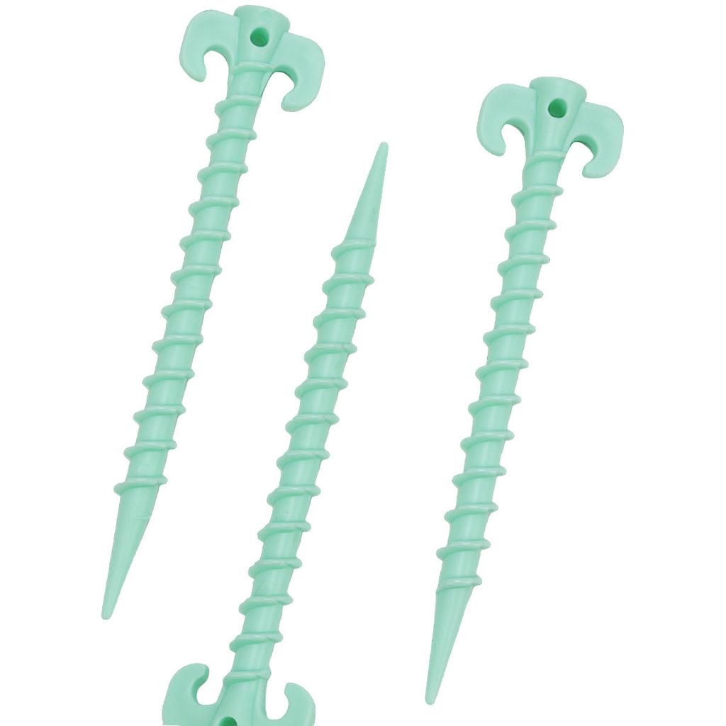 3Pcs Plastic Threaded Ram Horn Ground Pegs Outdoor Tent Pegs Picnic Canopy Ground Pegs Spiral