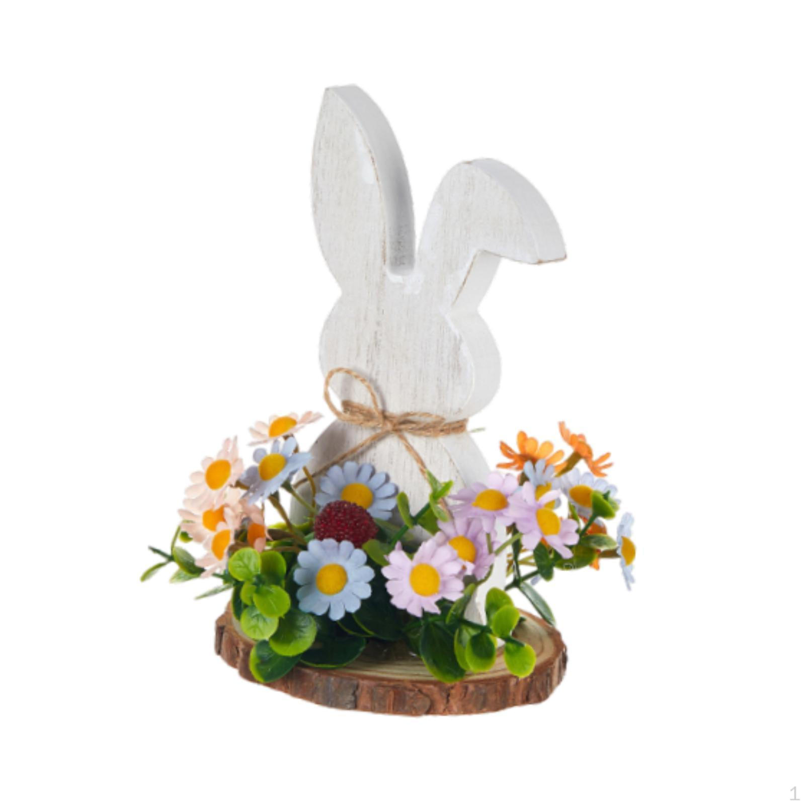 

Кролик Декор Пасхальный Дом Миниатюрная Скульптура Животного Украшение Настольная Вывеска для spring flowers