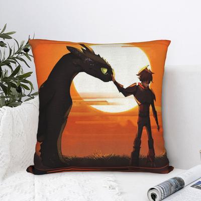 HTTYD Kwadratowe poszewki na poduszki Poliestrowa poszewka na poduszkę do sofy Uroczy wystrój Poszewka na poduszkę dekoracyjną 40*40