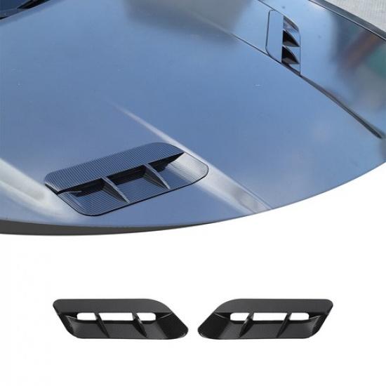 Car Engine Hood Air Vent Cover Trim For Dodge Challenger SXT 2015+ Carbon Fiber