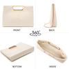Baisikou Women's Clutch Bag, Fashionable Large Party Bag, Wedding Bag, 3-Way Handbag, Crossbody Bag, Shoulder Bag (Ivory)