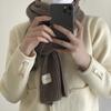 Korean Gentle Warm Scarf Women's Autumn and Winter Knitted Wool Solid Color Versatile Long Couple Scarf Student Trendy