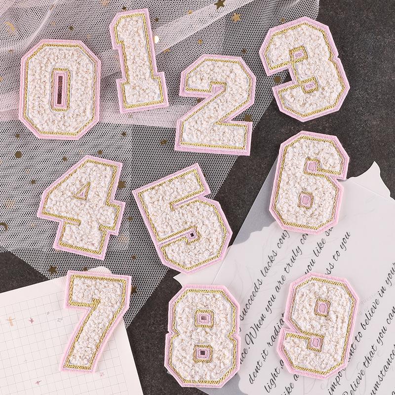 Computer Embroidery Gold Silk Towel Embroidery Cloth Label English Alphabet Hand Account Diy Patch Accessories Chenier Embroidery Cloth Sticker