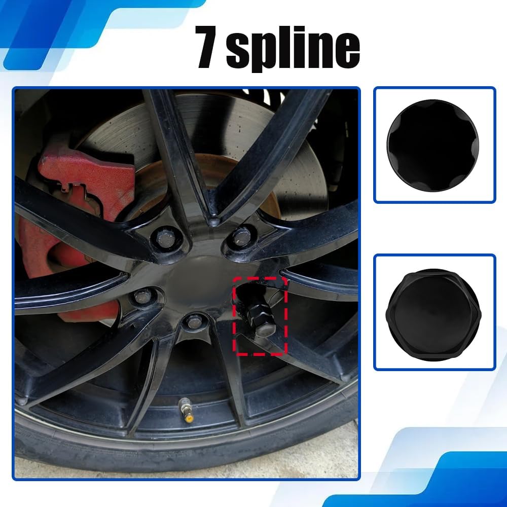 7 Spline Lug Nut Socket, Wheel Lock Key Replacement for Aftermarket 7 Spline Lug Nut, Drive Tuner Replacement Socket Key Tool Compatible with 19mm