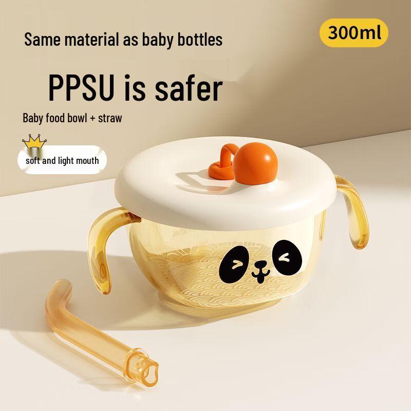 YOUKEBEI PPSU Baby Feeding Bowl with Straw