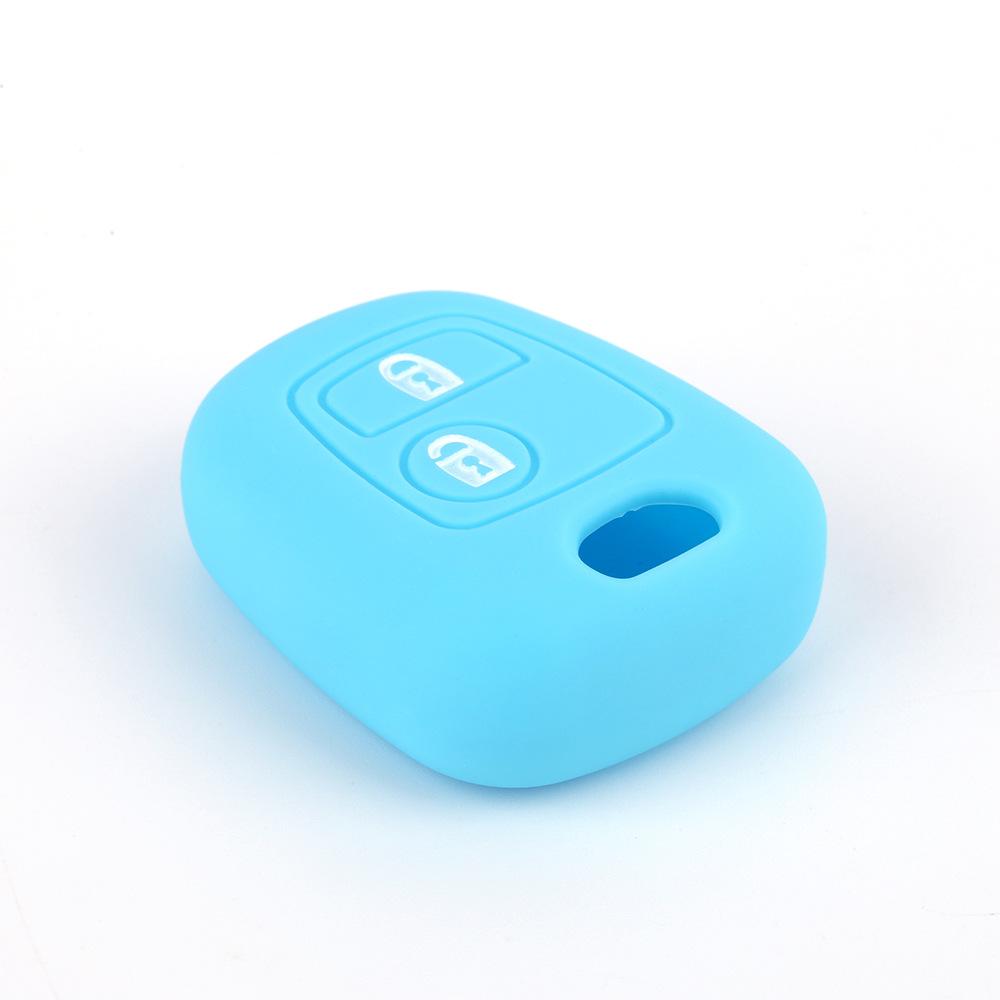 Suitable for Peugeot 206 Straight 2-button Silicone Key Cover Citroen Key Bag Citroen Picasso Remote Control Cover
