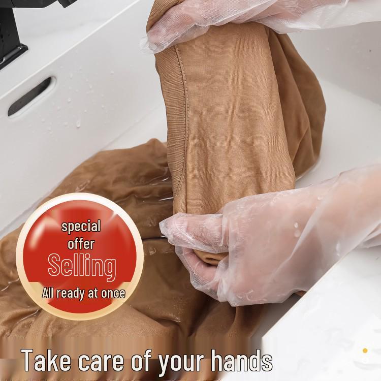 5 Pairs of Waterproof Disposable Gloves with Extended Cuff and Elastic Fit for Household Kitchen Use