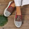 Autumn and spring large size casual single shoes women's thick-soled flat-bottomed rhinestone fashion women's shoes