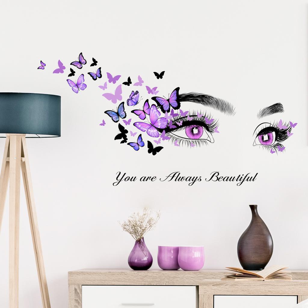 Eyes Butterfly Wall Sticker Background Wall Living Room Decorative Wall Sticker Self-adhesive Wall Sticker