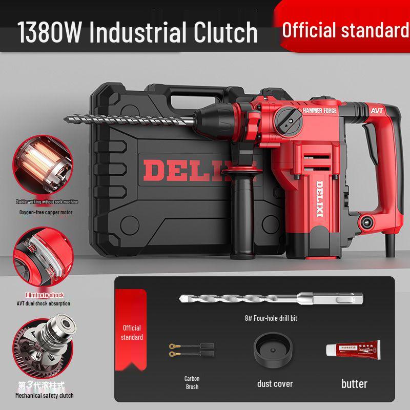 Delixi Multi-Function Electric Hammer & Drill - Industrial-Grade, Dual-Purpose, Lithium-Powered