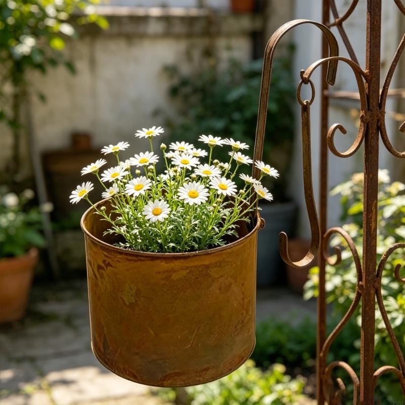 Elegant Distressed Hanging Flower Pot Planter Basket For Any Space Indoor Patios Porch Balcony Window Outdoor Gardening
